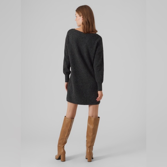 Calypso St. Barth Kahimi 100% Cashmere Dress Sweater Gray Ribbed Luxury Class ☃️ - Picture 2 of 7